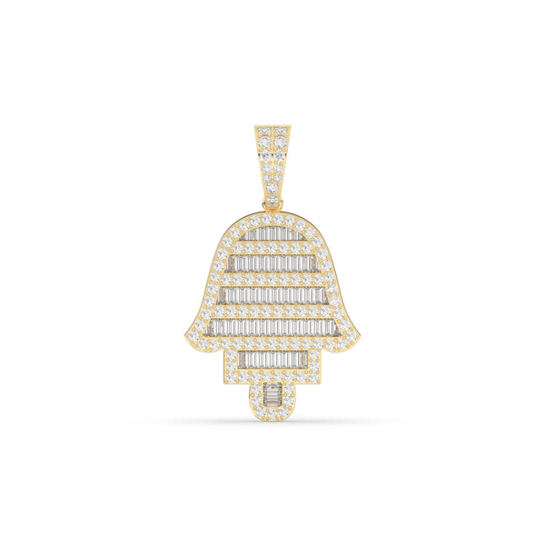 BAGUETTE LAYERED HAMSA PENDANT