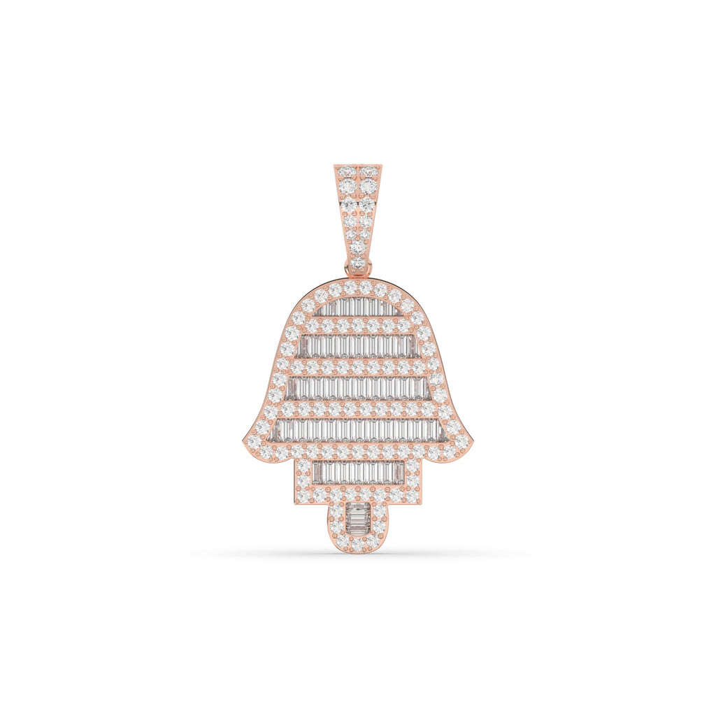 BAGUETTE LAYERED HAMSA PENDANT