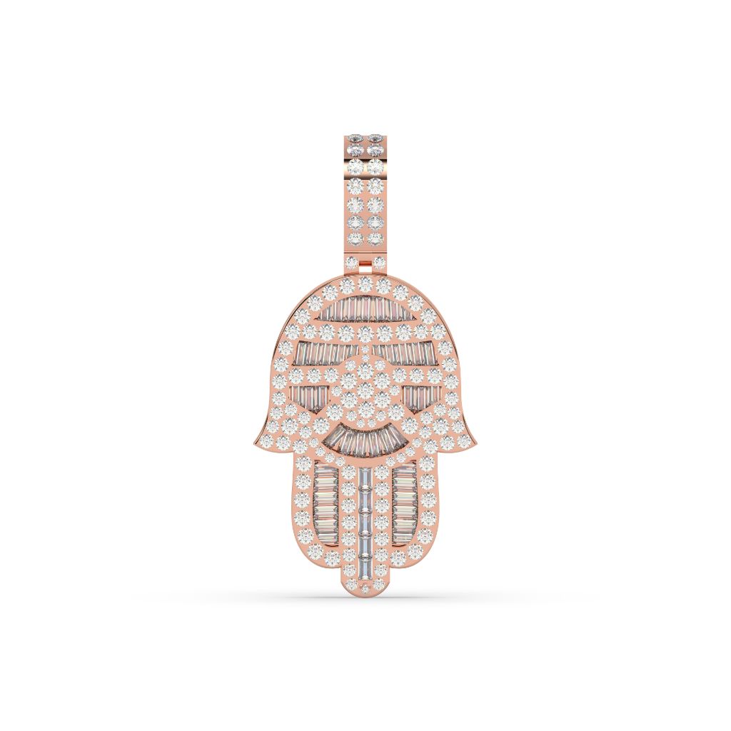 DIAMOND HAMSA HAND PENDANT