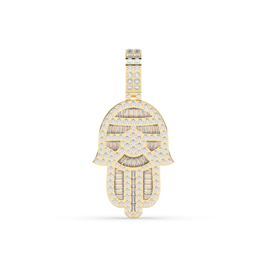 DIAMOND HAMSA HAND PENDANT