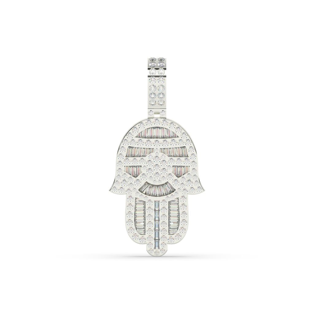 DIAMOND HAMSA HAND PENDANT