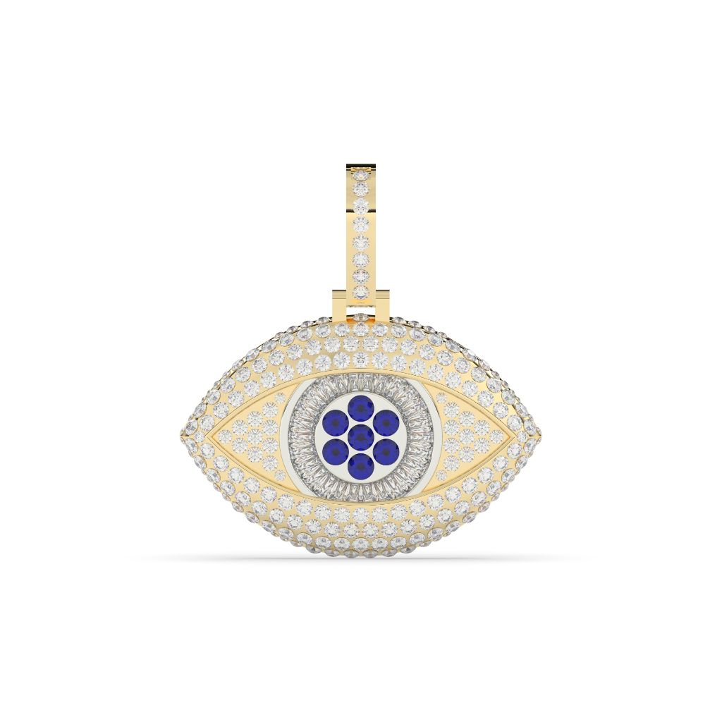DIAMOND STUDDED BLUE EVIL EYE