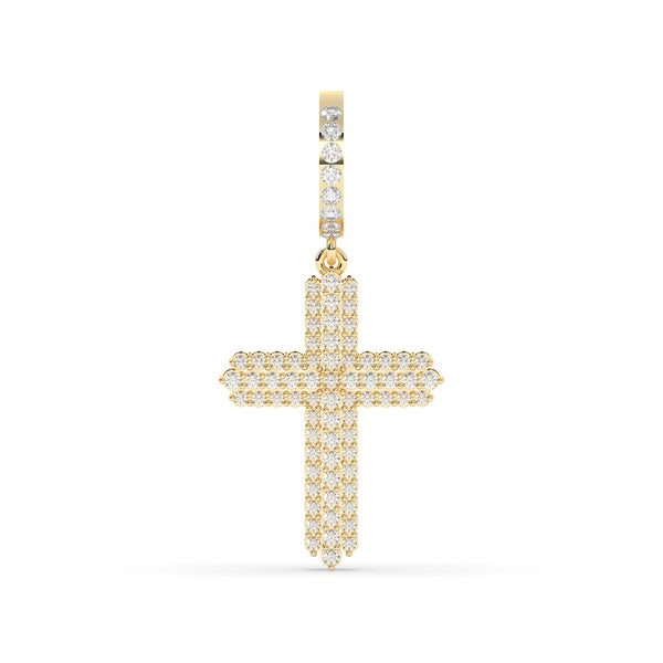 THREE ROW DIAMOND CROSS PENDANT