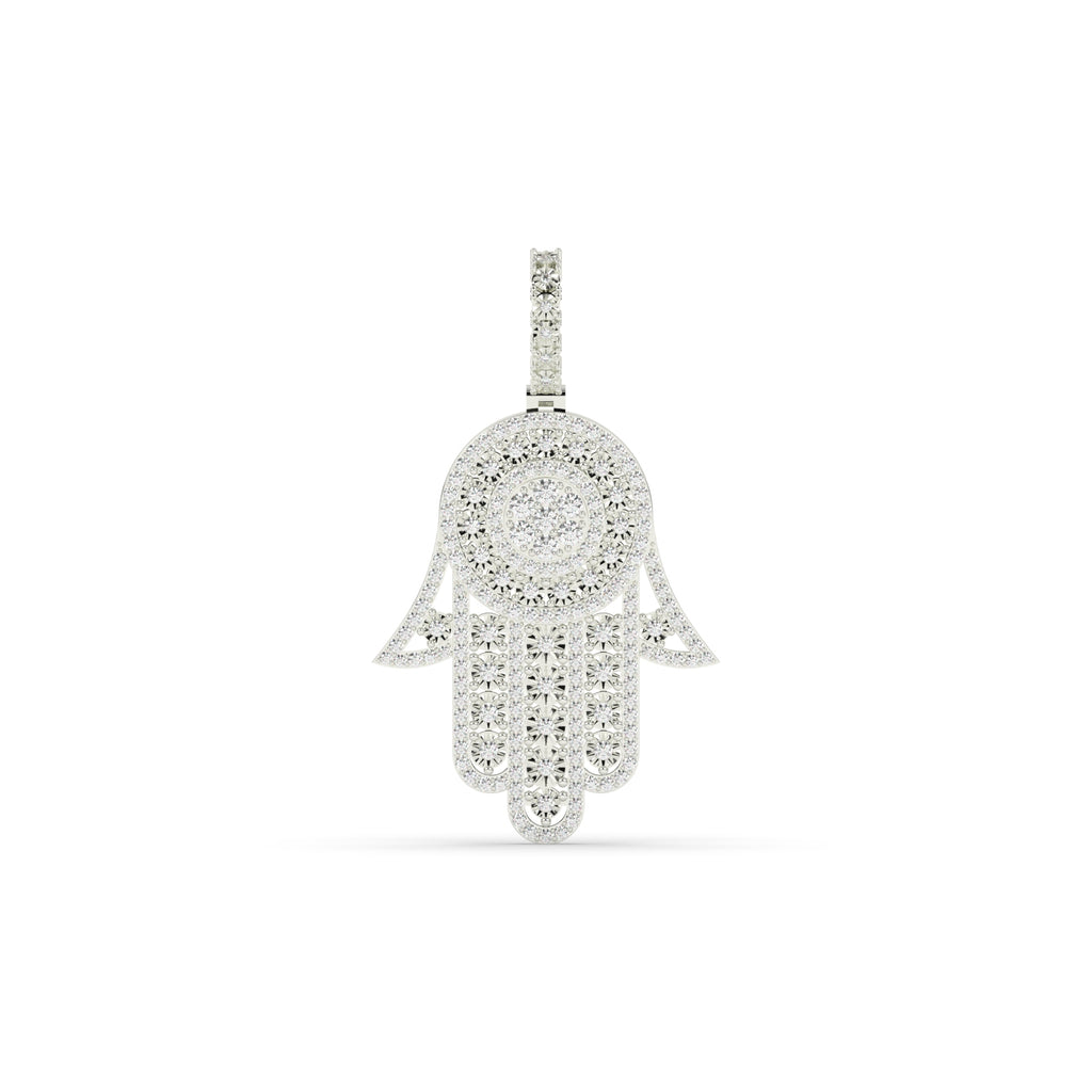 DIAMOND HAMSA PROTECTION HAND PENDANT