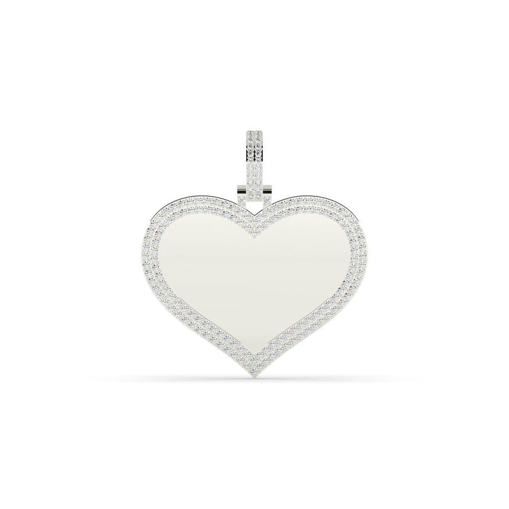 FULL HEART DIAMOND BORDER PENDANT