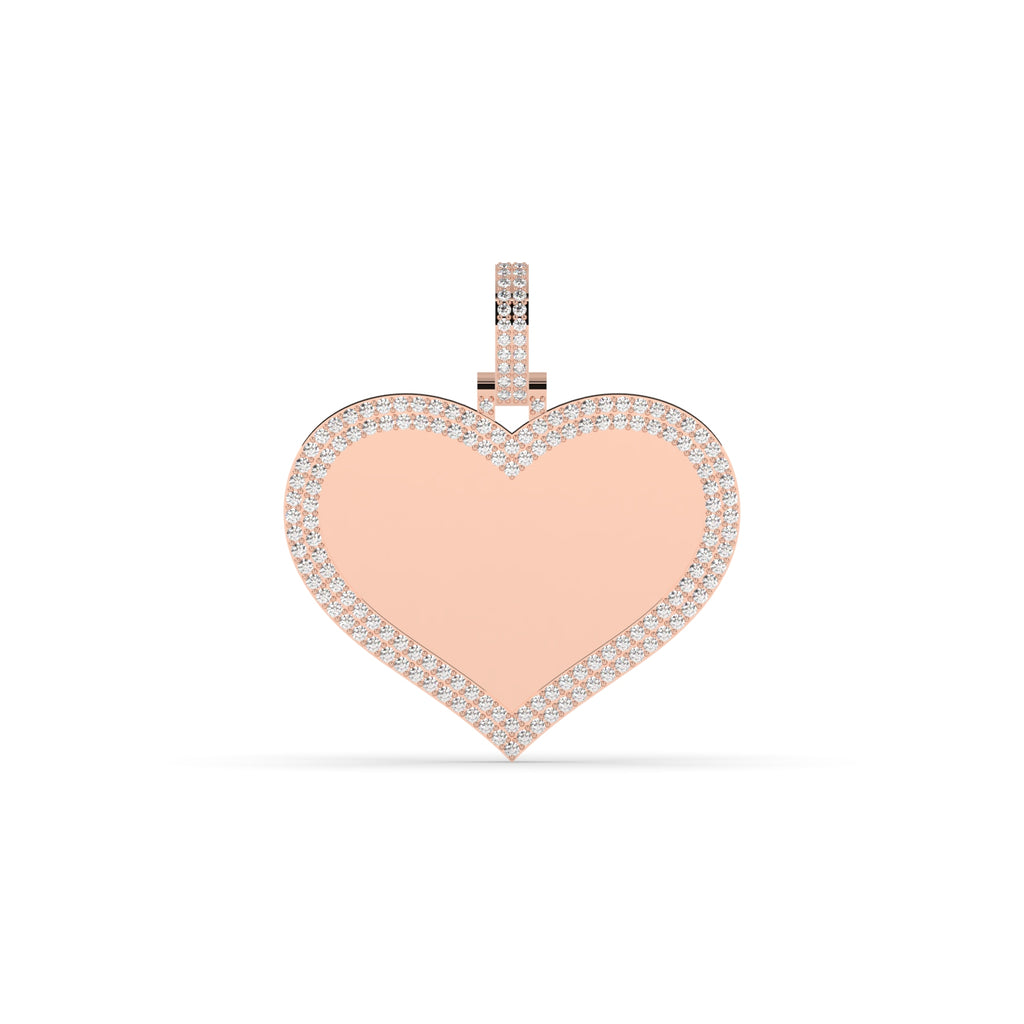 FULL HEART DIAMOND BORDER PENDANT