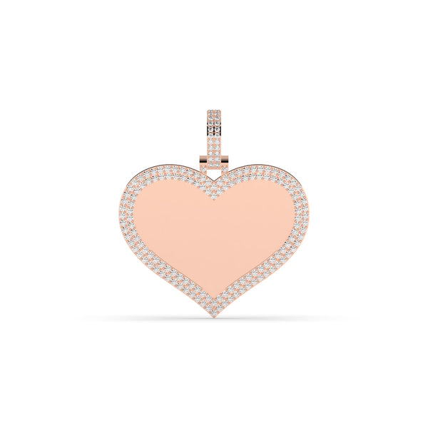 FULL HEART DIAMOND BORDER PENDANT