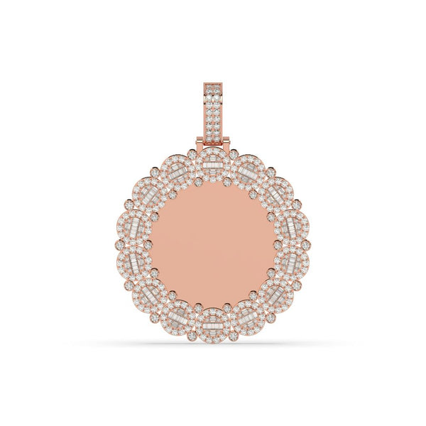 LUXURY FLOWER FRAME ROUND PENDANT
