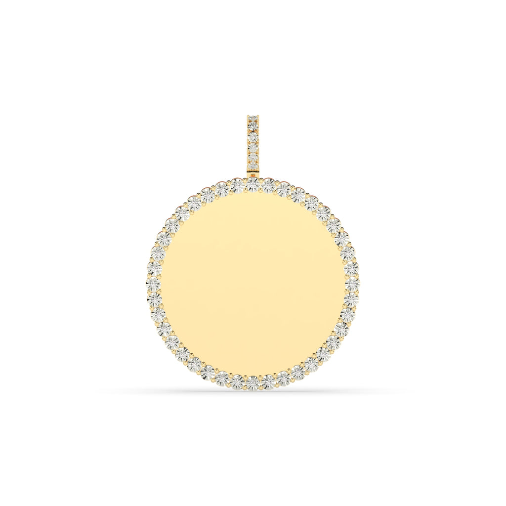 SINGLE ROW DIAMOND ROUND PENDANT