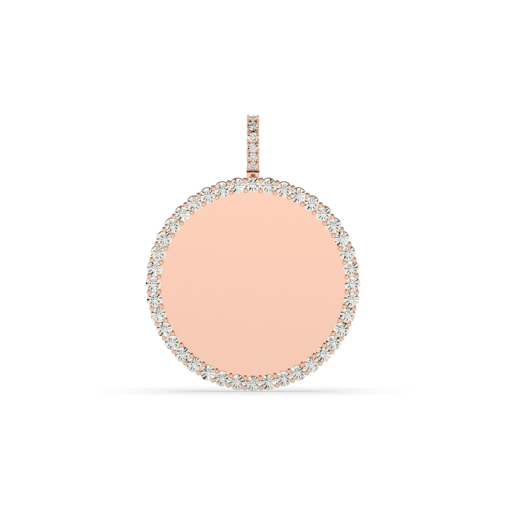 SINGLE ROW DIAMOND ROUND PENDANT