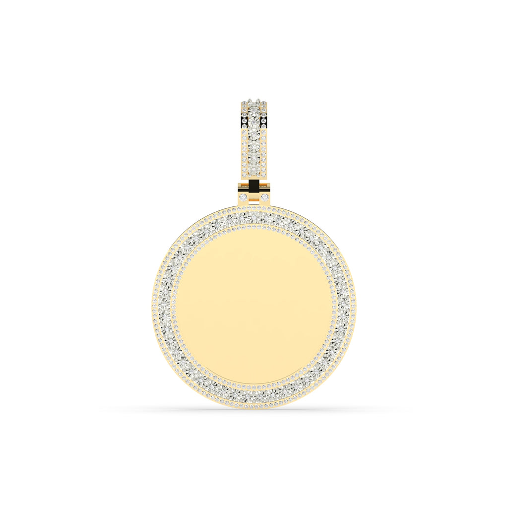 TRIPLE LAYER GOLD ROUND PENDANT