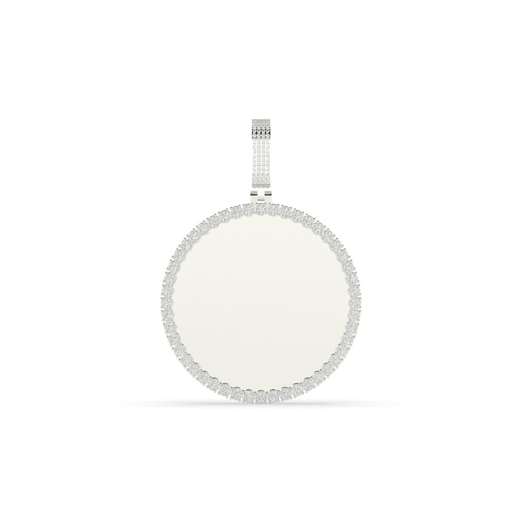 GOLD DIAMOND BORDER ROUND PENDANT