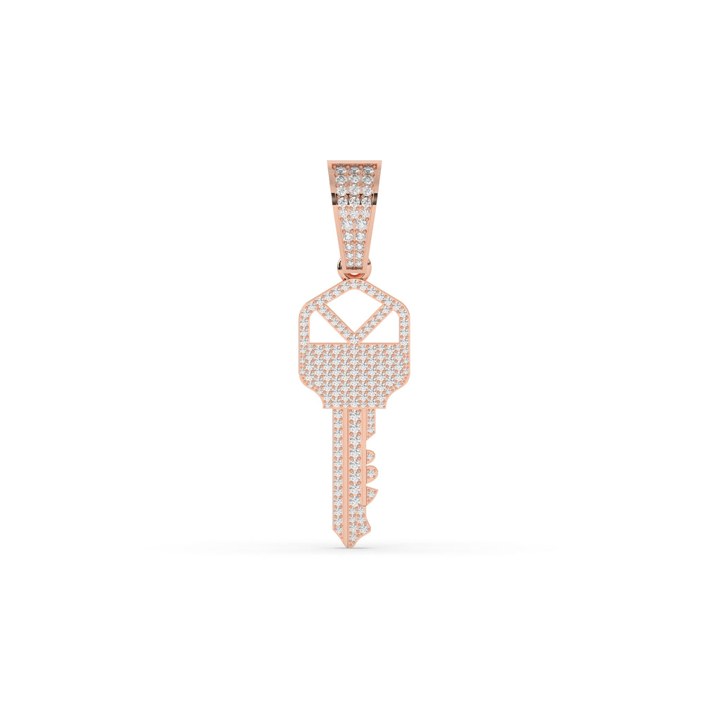 ROSE GOLD DIAMOND KEY PENDANT