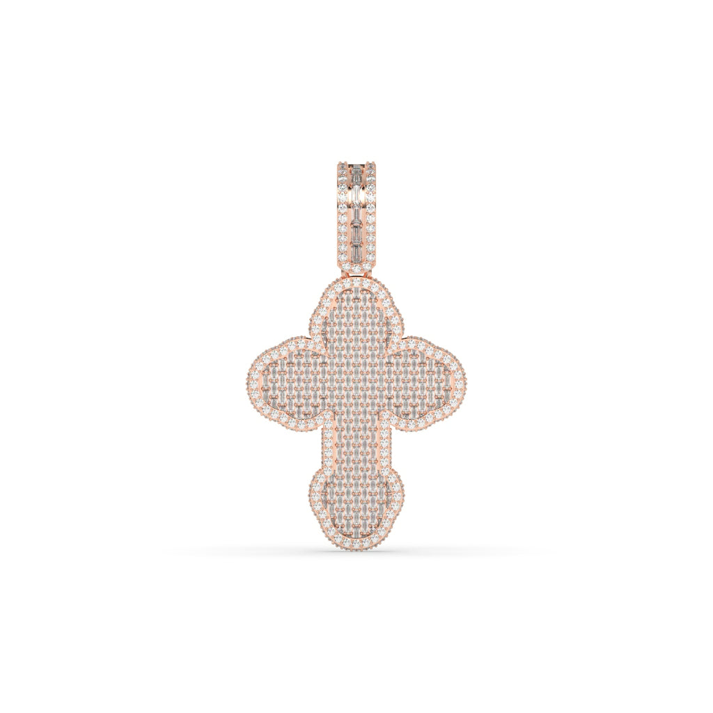 DIAMOND PAVÉ ROUNDED CROSS PENDANT
