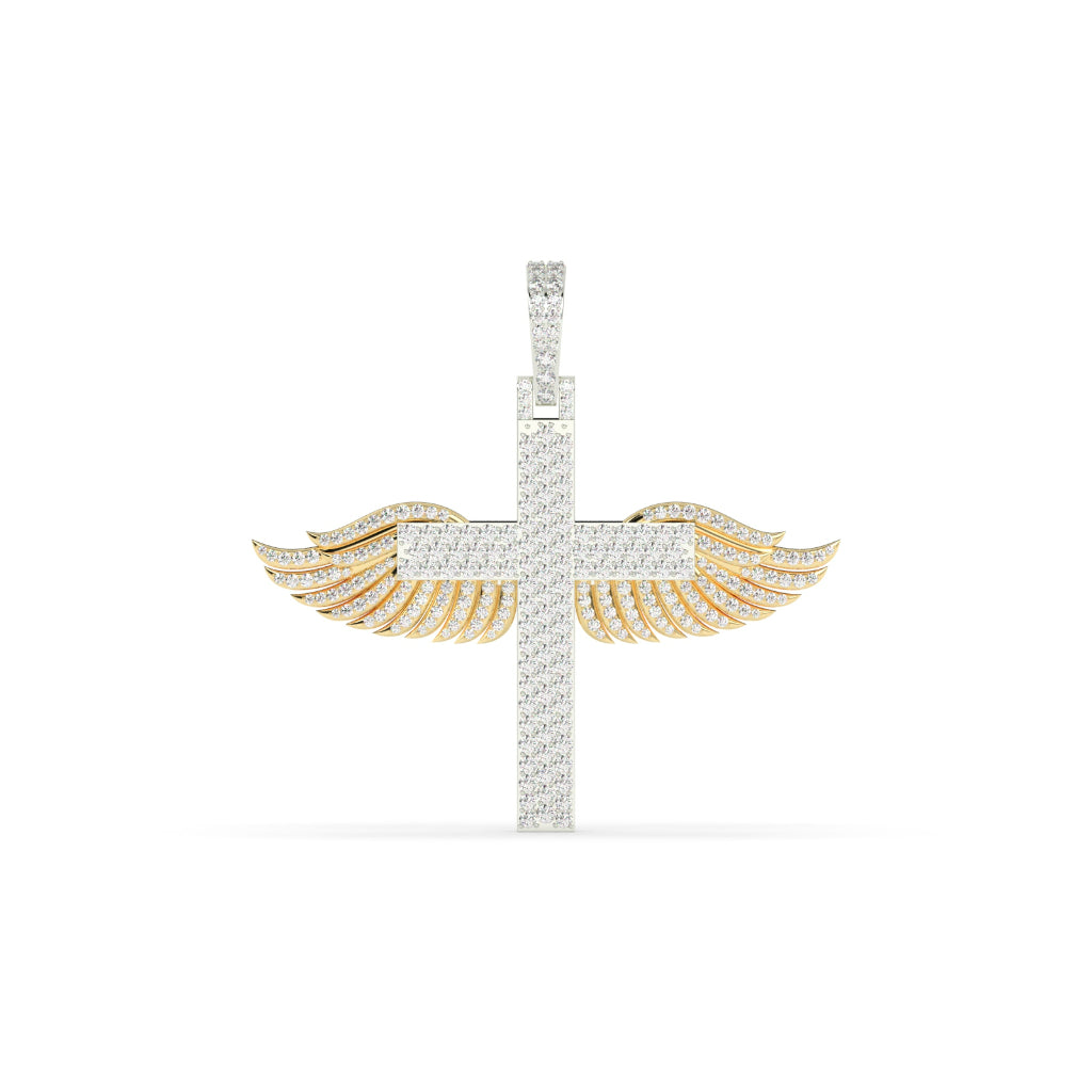 DIAMOND CROSS WITH ANGEL WINGS