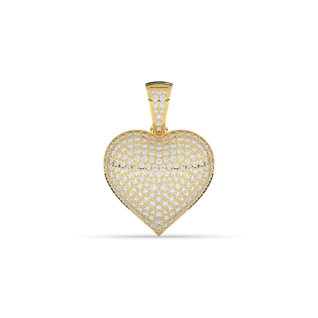 FULLY ICED DIAMOND HEART PENDANT