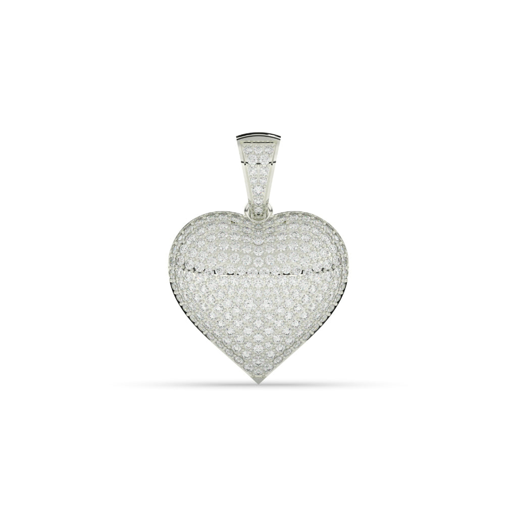 FULLY ICED DIAMOND HEART PENDANT
