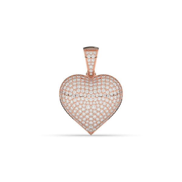 FULLY ICED DIAMOND HEART PENDANT