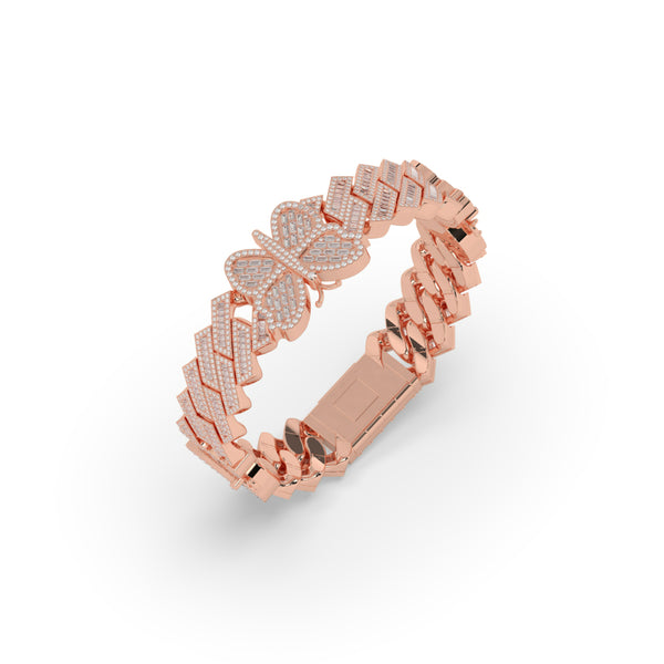 BUTTERFLY ICED CUBAN LINK BRACELET