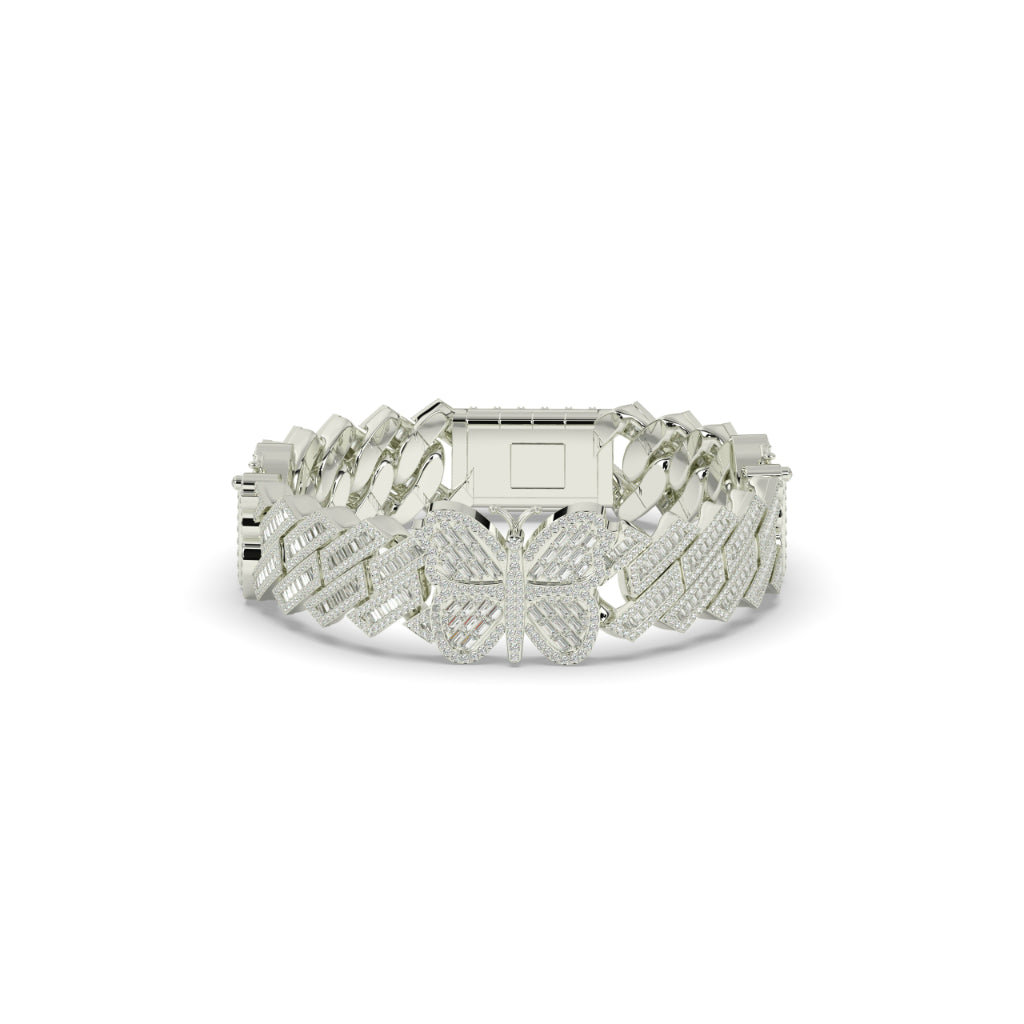 BUTTERFLY ICED CUBAN LINK BRACELET