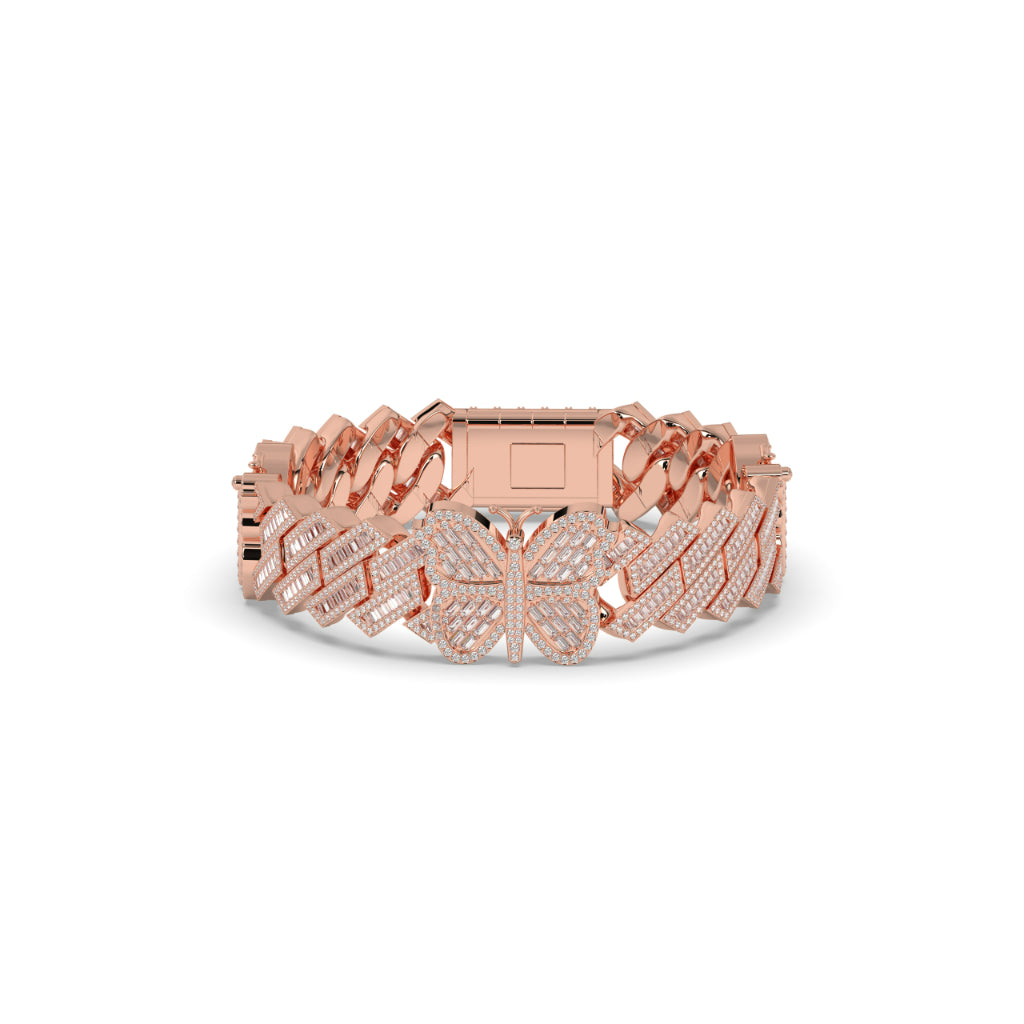 BUTTERFLY ICED CUBAN LINK BRACELET