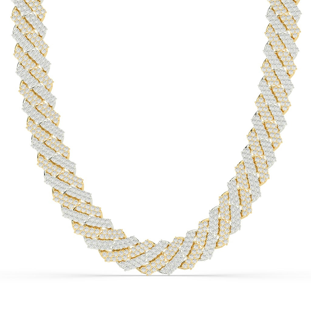 LUXURY MIXED METAL CUBAN NECKLACE