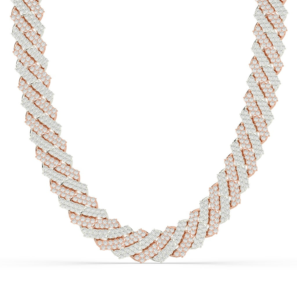 LUXURY MIXED METAL CUBAN NECKLACE