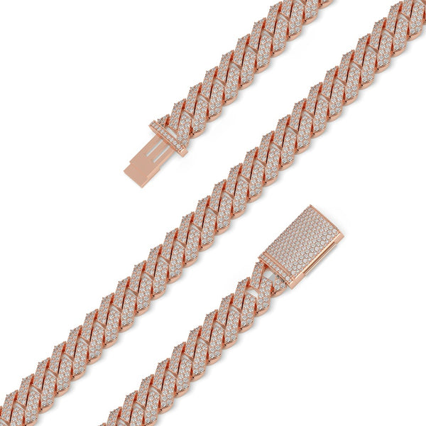 DIAMOND SET ZIGZAG CUBAN NECKLACE