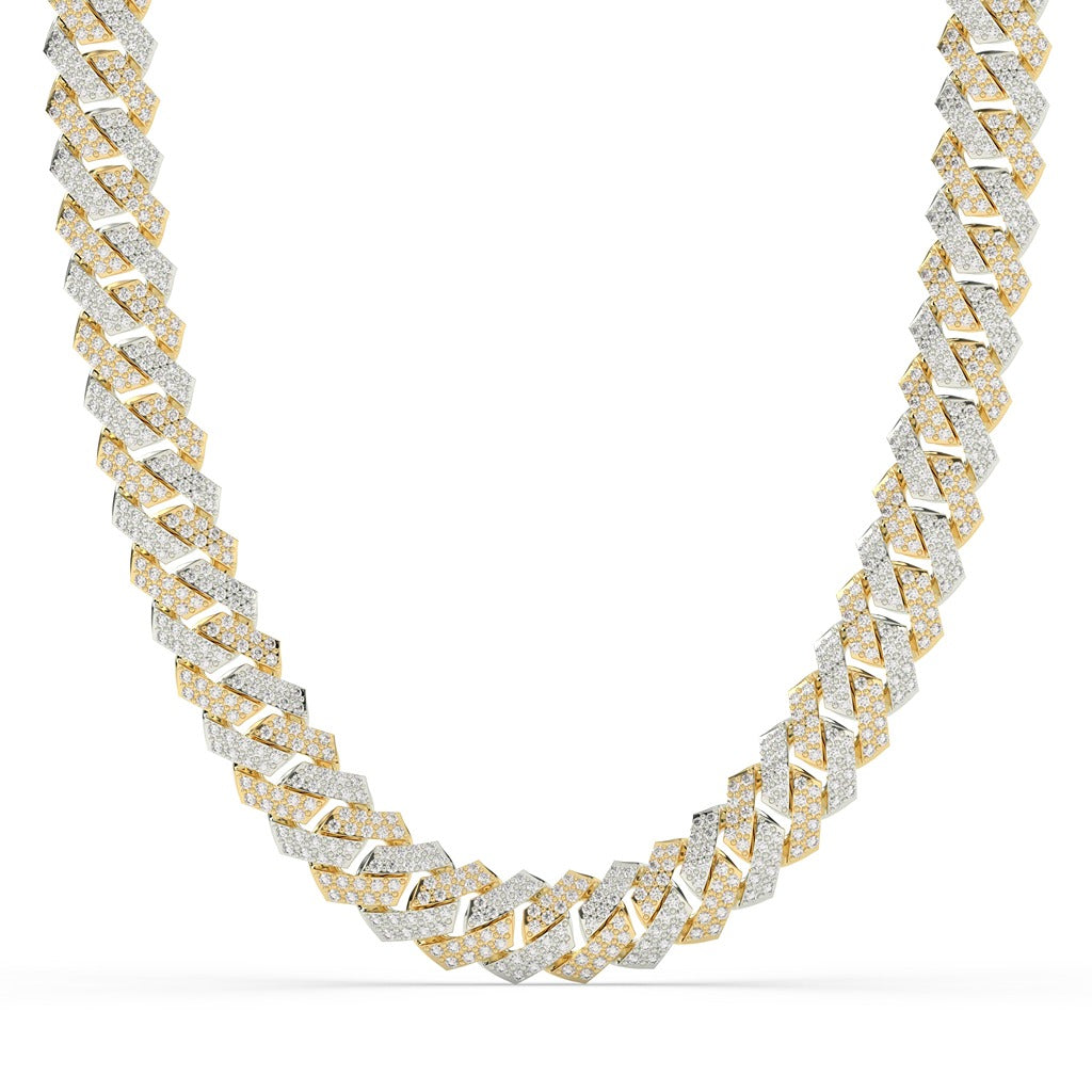 TWO TONE ZIGZAG CUBAN CHAIN