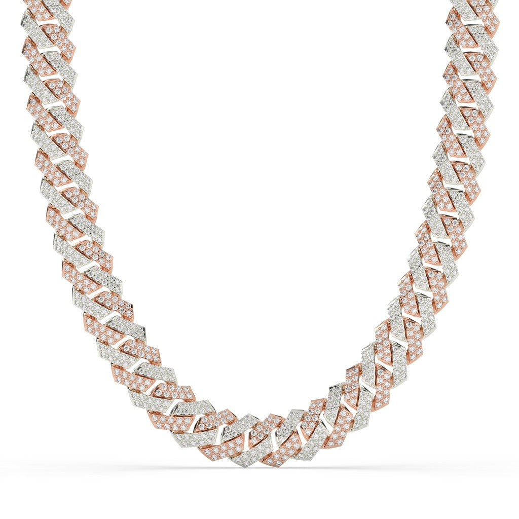 TWO TONE ZIGZAG CUBAN CHAIN