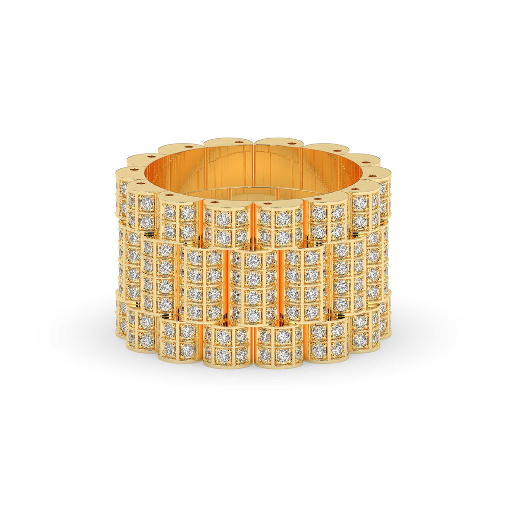 ROYAL BLOCK DIAMOND MENS RING