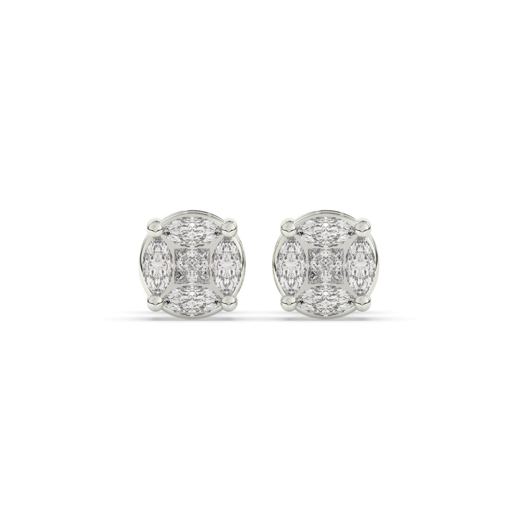 MARQUISE CLUSTER DIAMOND STUD EARRINGS