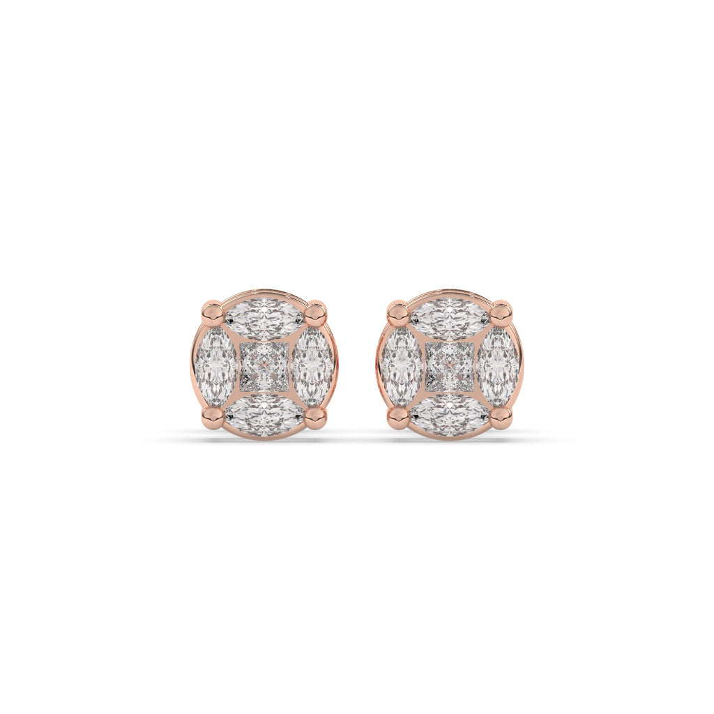 MARQUISE CLUSTER DIAMOND STUD EARRINGS
