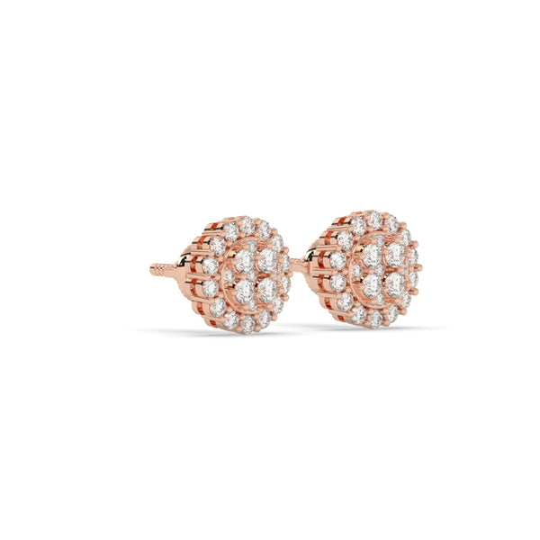 DOUBLE HALO FLORAL STUD EARRINGS