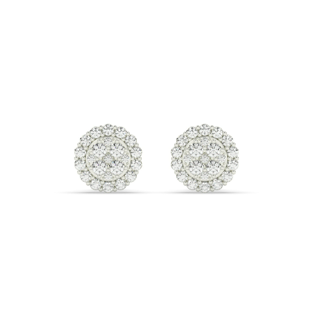 DOUBLE HALO FLORAL STUD EARRINGS