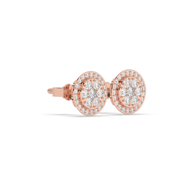 PETAL SHINE DIAMOND STUD EARRINGS