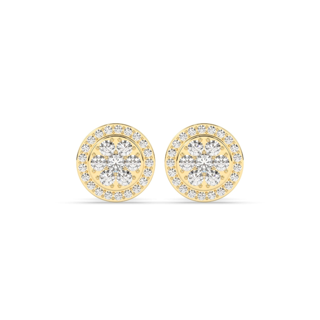 PETAL SHINE DIAMOND STUD EARRINGS