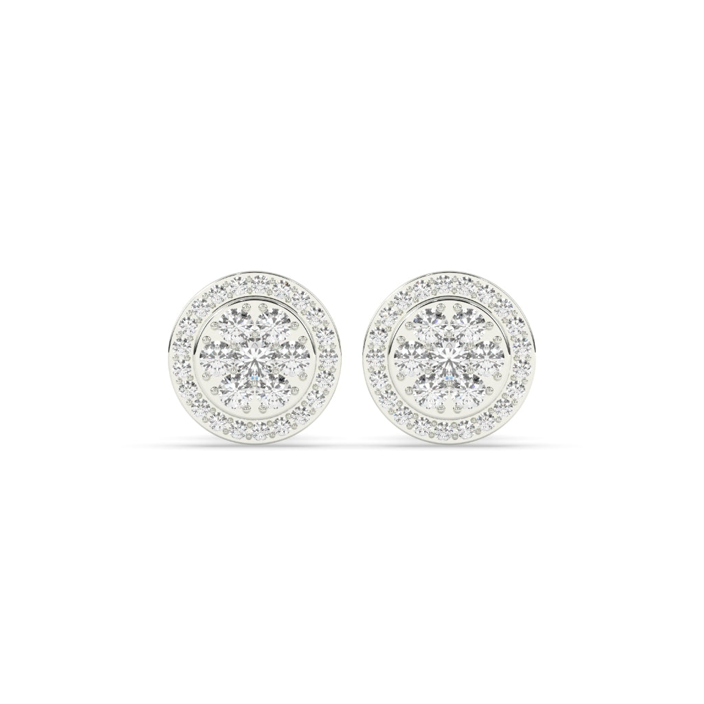 PETAL SHINE DIAMOND STUD EARRINGS