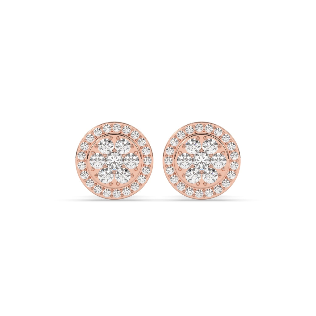 PETAL SHINE DIAMOND STUD EARRINGS