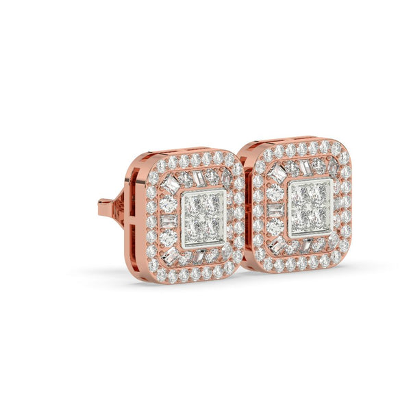ROSE GOLD SQUARE STUD EARRINGS