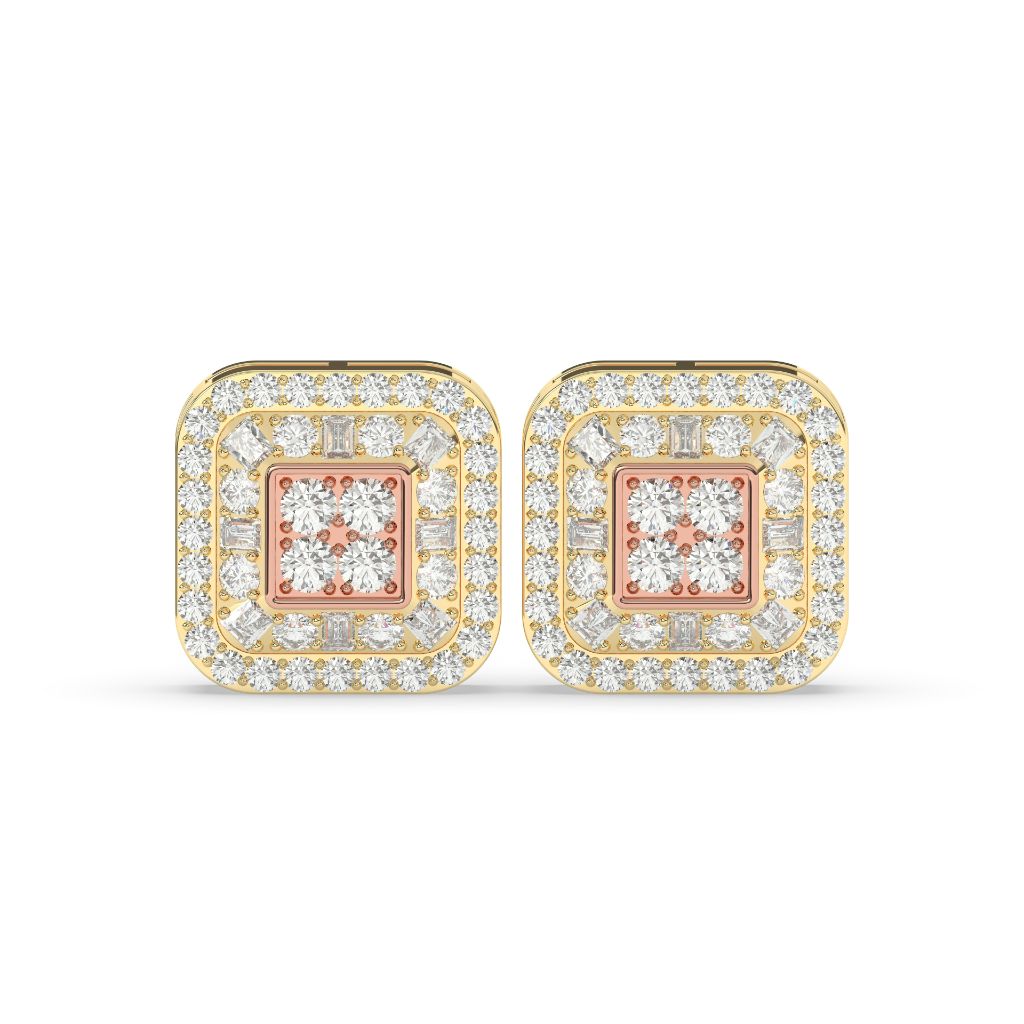ROSE GOLD SQUARE STUD EARRINGS