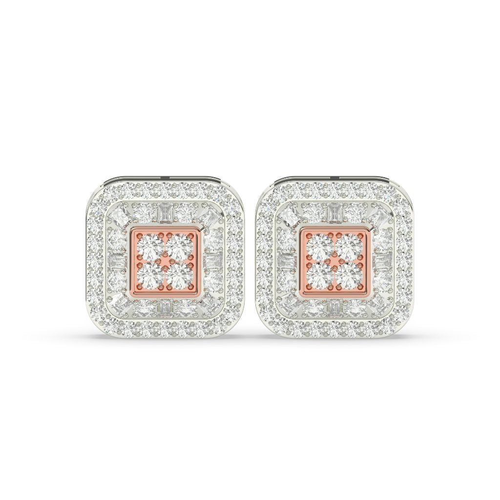 ROSE GOLD SQUARE STUD EARRINGS