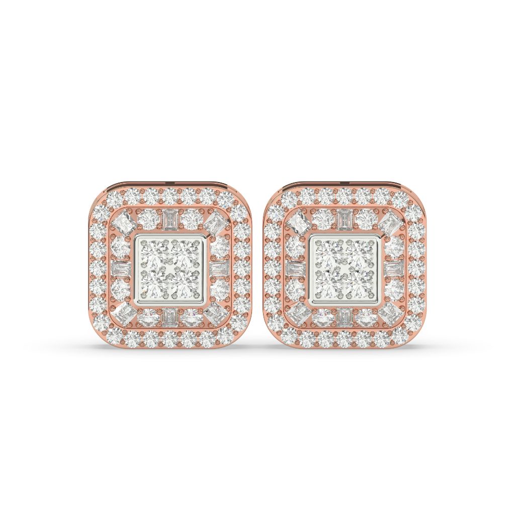 ROSE GOLD SQUARE STUD EARRINGS