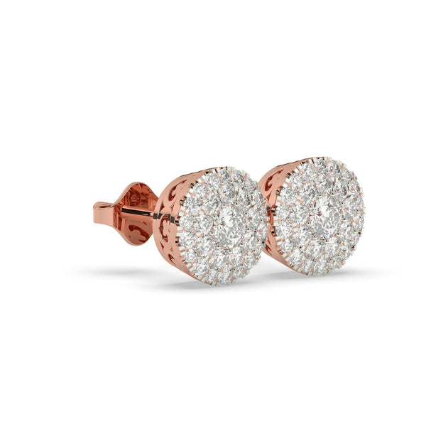 GRAND ROUND CLUSTER STUD EARRINGS