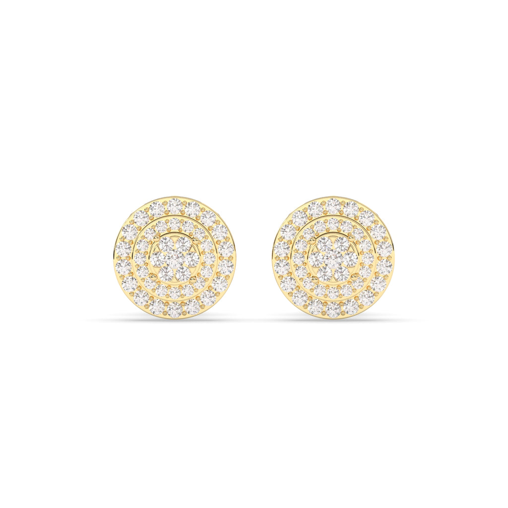GOLDEN RADIANCE DIAMOND STUD EARRINGS