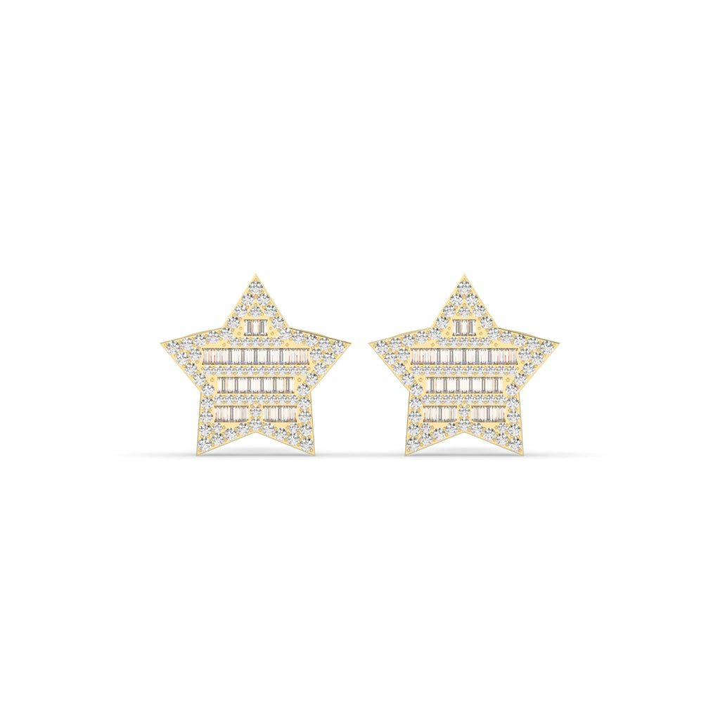 SHIMMER STAR BAGUETTE DIAMOND STUDS