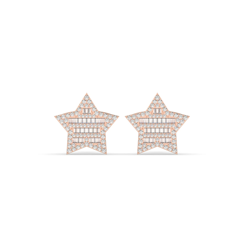 SHIMMER STAR BAGUETTE DIAMOND STUDS
