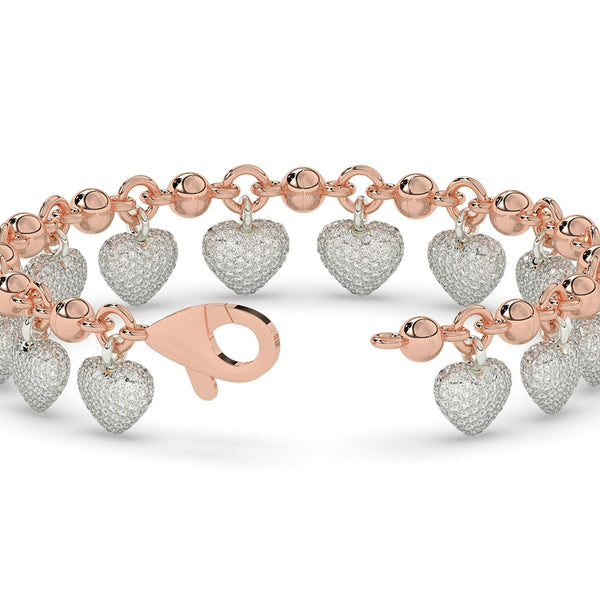 DANGLING HEART CHARM GOLD BRACELET