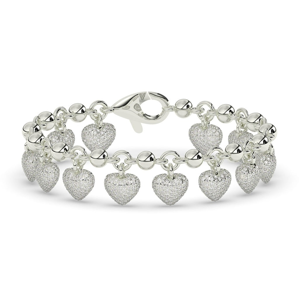DANGLING HEART CHARM GOLD BRACELET