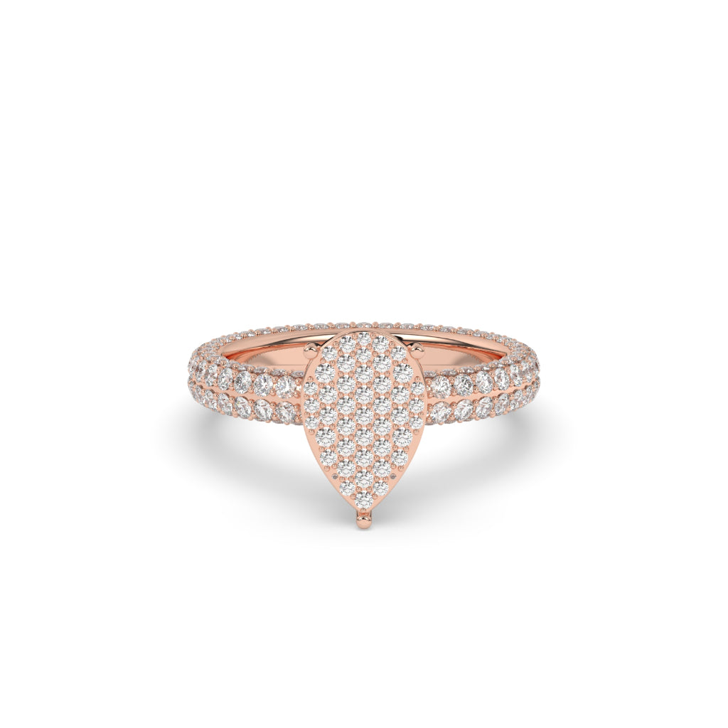 TEARDROP SPARKLE GOLD PAVÉ RING